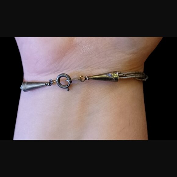 Navajo 925 Sterling Silver Liquid Silver 5 Strand Turquoise Heart Bracelet 7.25" - Picture 13 of 13